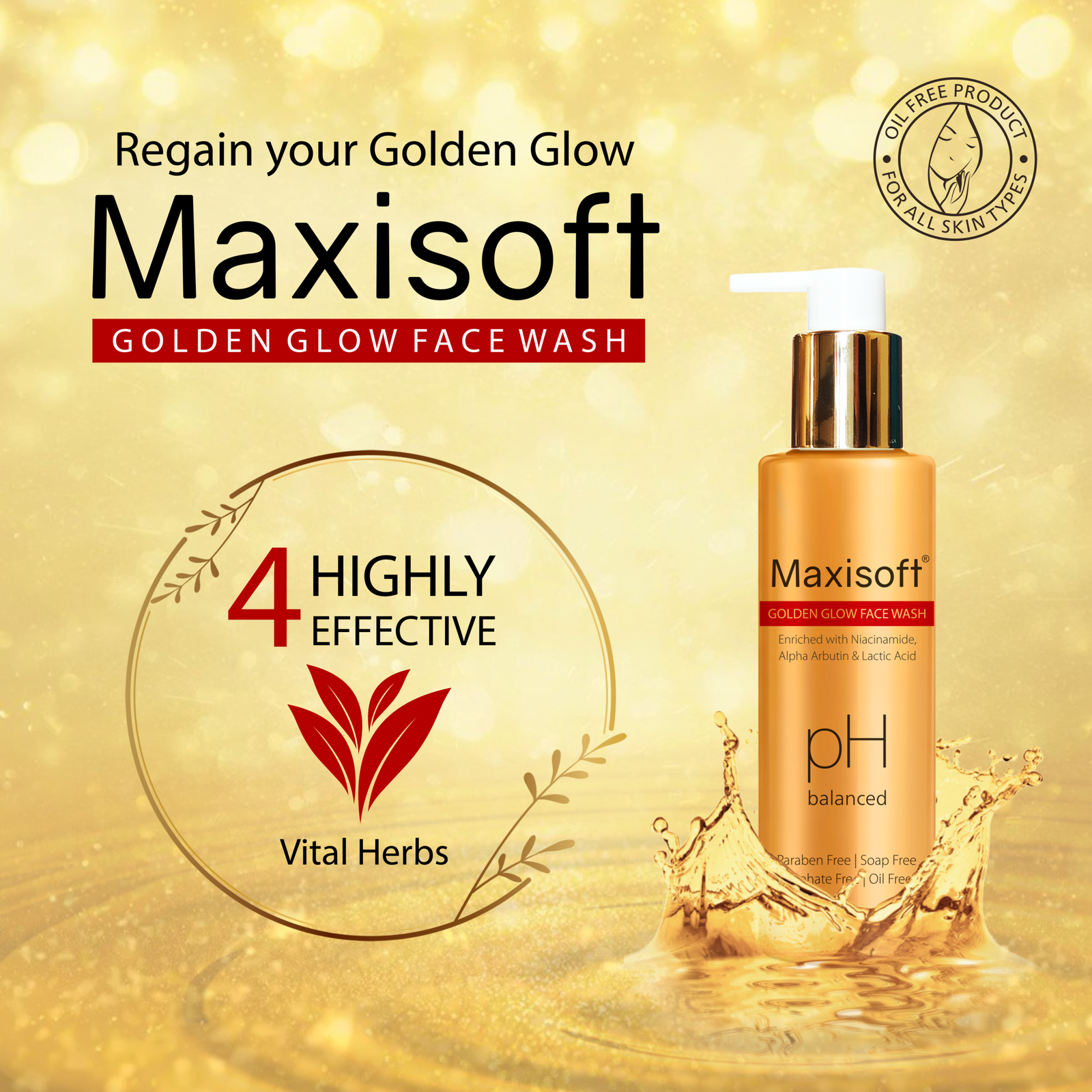 Maxisoft Golden Glow Face Wash - Image 2