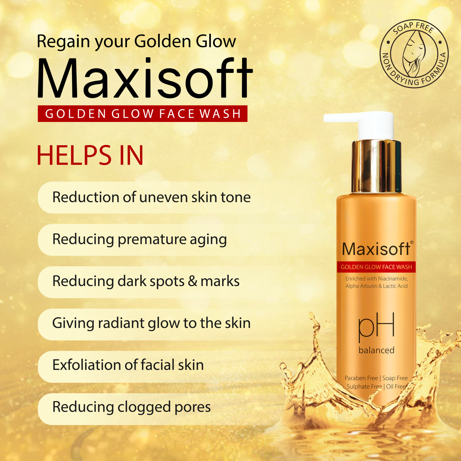 Maxisoft Golden Glow Face Wash - Image 4