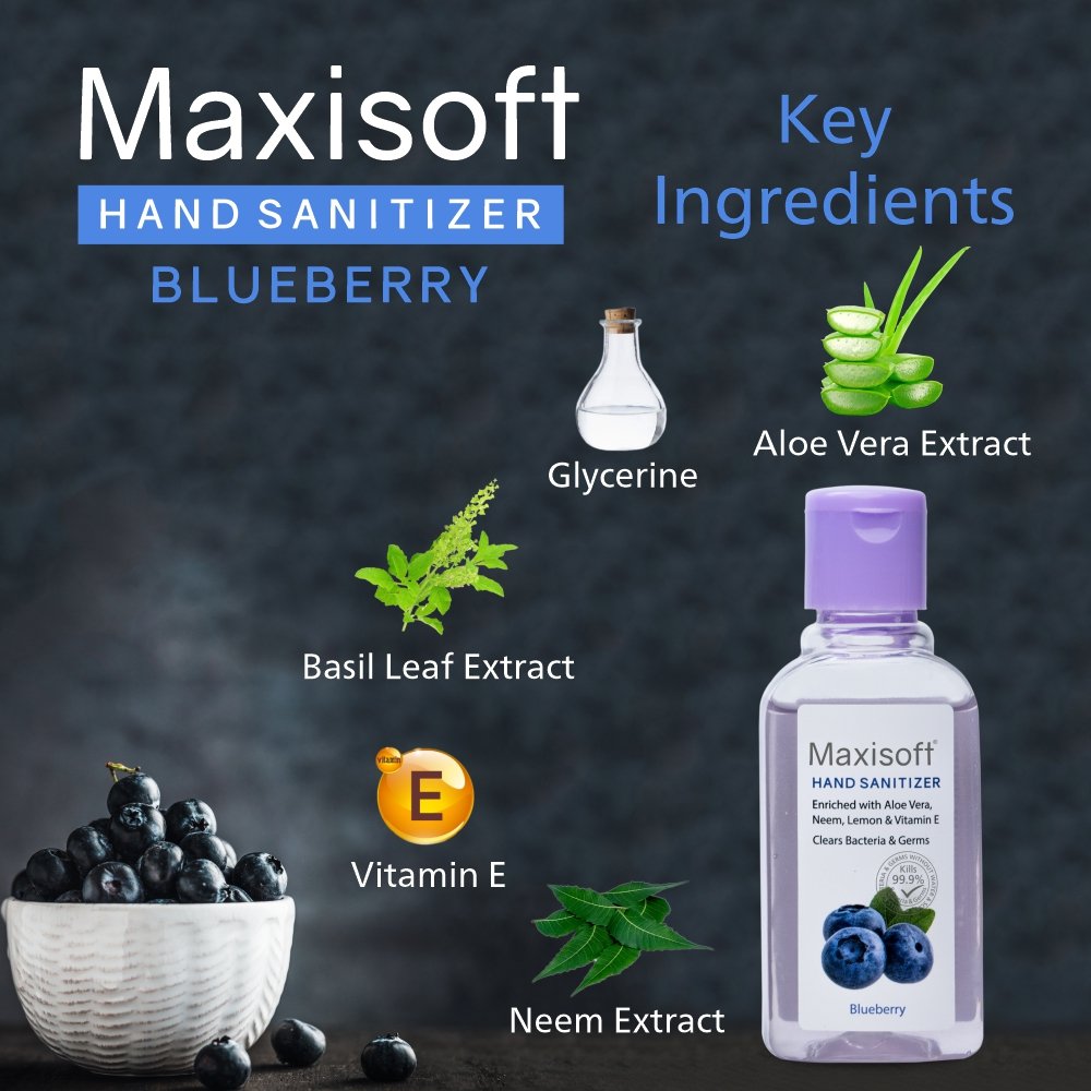 Maxisoft Hand Sanitizer (Gel) Blueberry 60 ml - Image 3