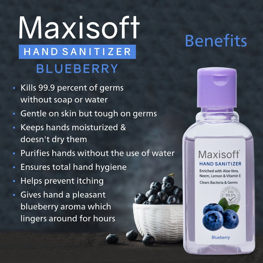 Maxisoft Hand Sanitizer (Gel) Blueberry 60 ml - Image 5