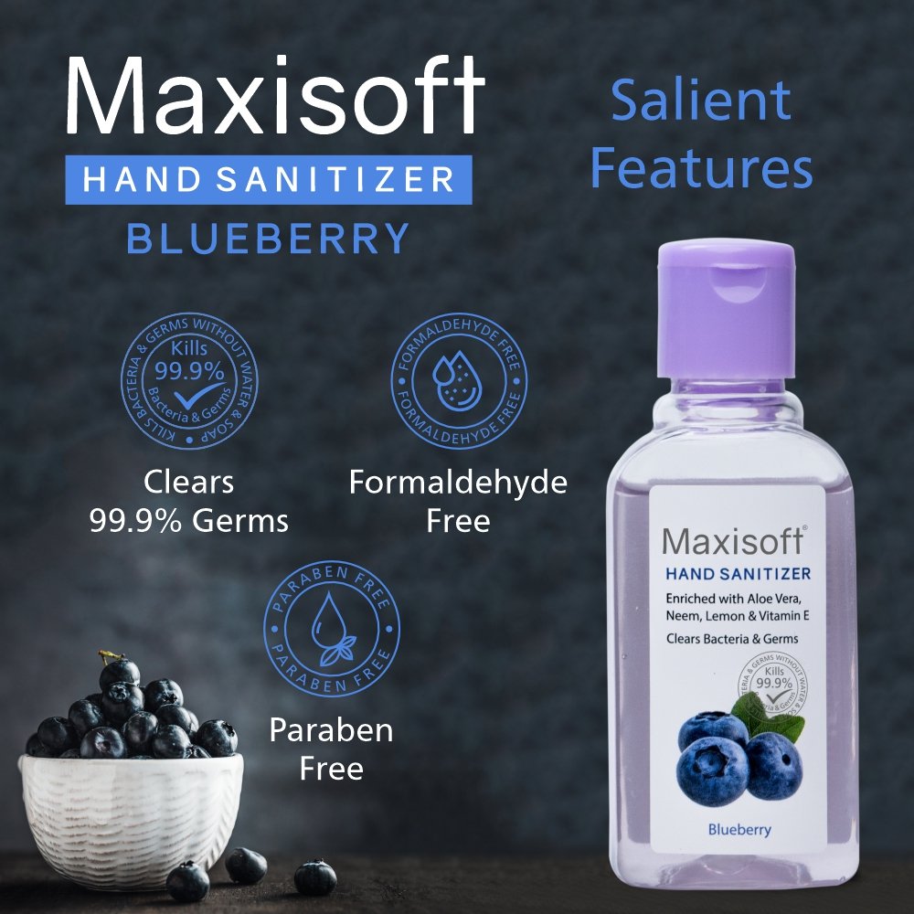 Maxisoft Hand Sanitizer (Gel) Blueberry 60 ml - Image 6