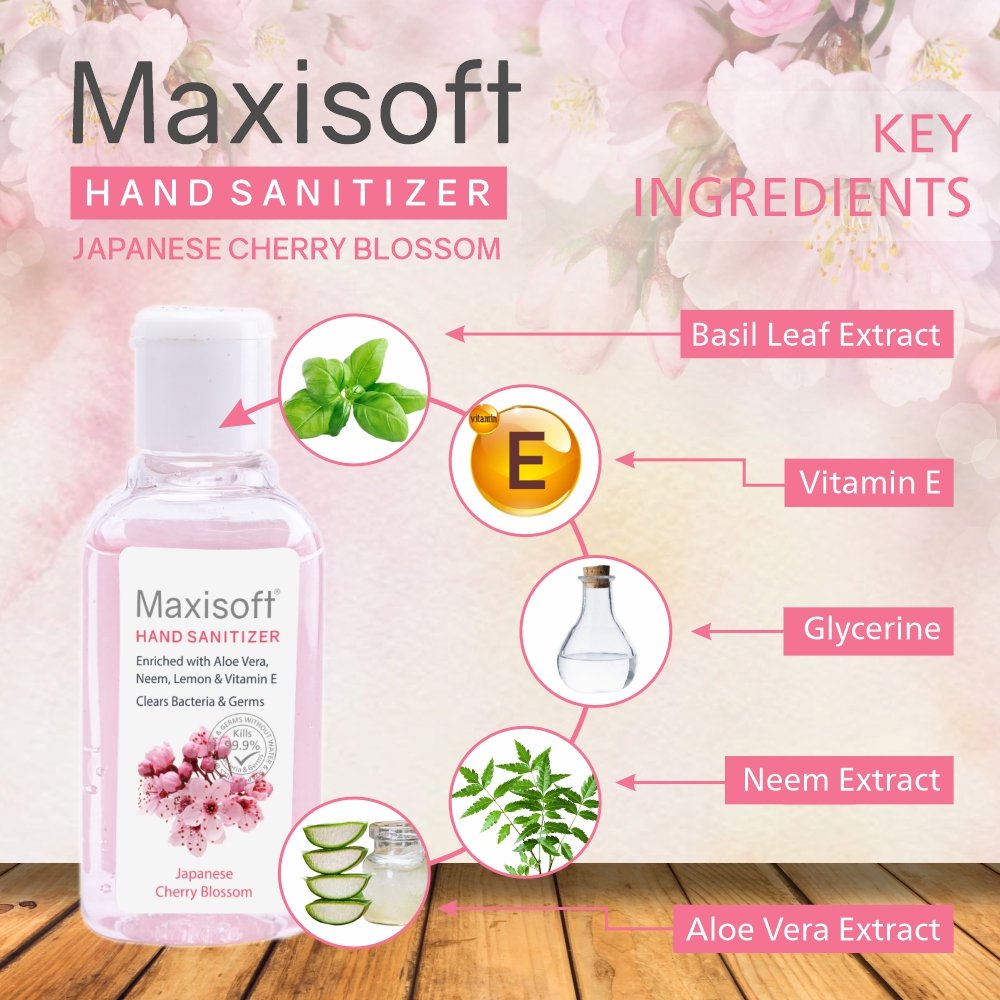 Maxisoft Hand Sanitizer (Gel) Japanese Cherry Blossom 60 ml - Image 3