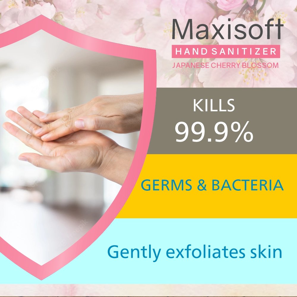 Maxisoft Hand Sanitizer (Gel) Japanese Cherry Blossom 60 ml - Image 4