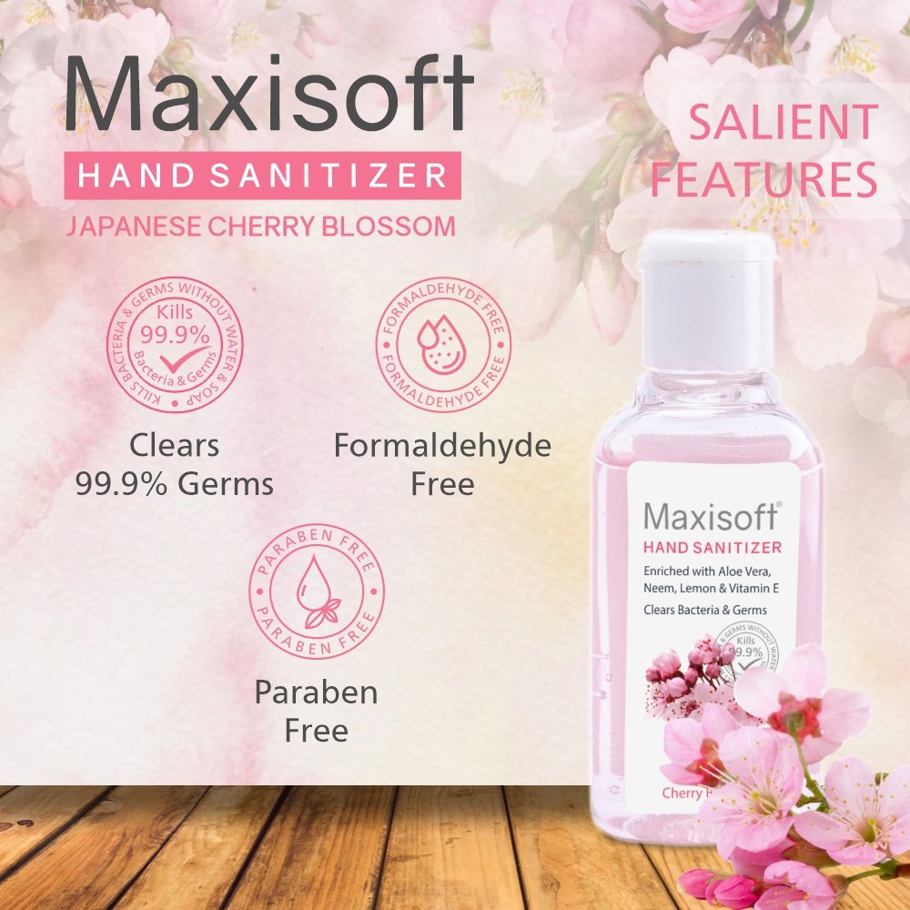 Maxisoft Hand Sanitizer (Gel) Japanese Cherry Blossom 60 ml - Image 6