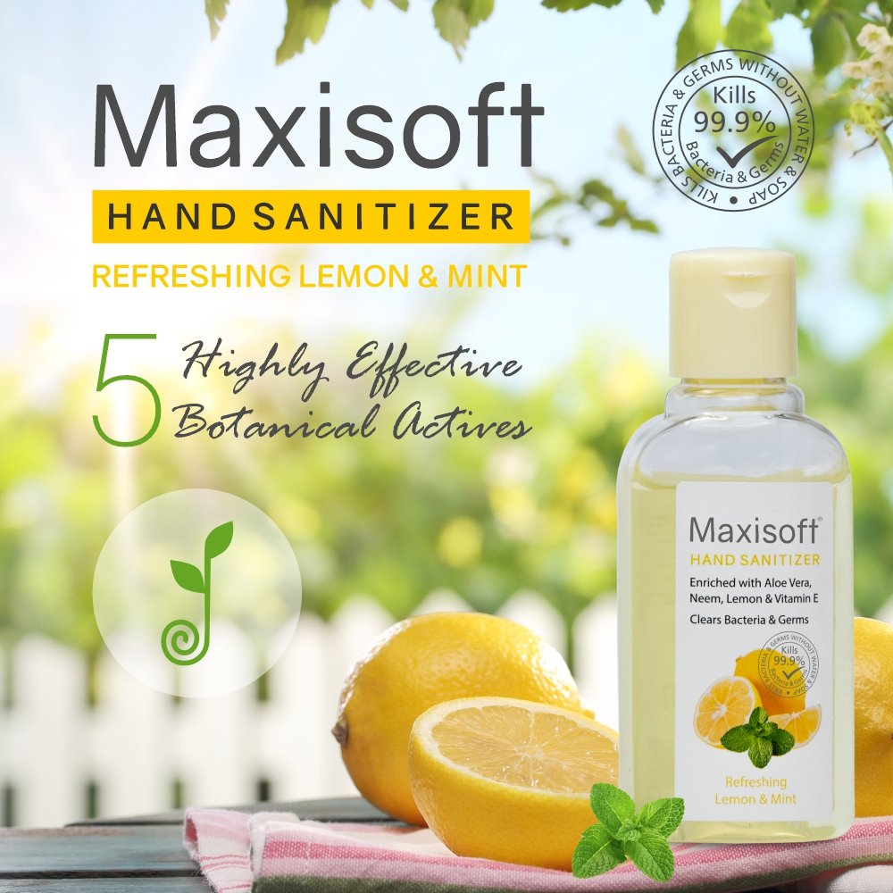 Maxisoft Hand Sanitizer (Gel) Refreshing Lemon & Mint 60 ml - Image 2
