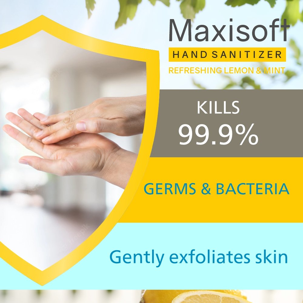 Maxisoft Hand Sanitizer (Gel) Refreshing Lemon & Mint 60 ml - Image 4
