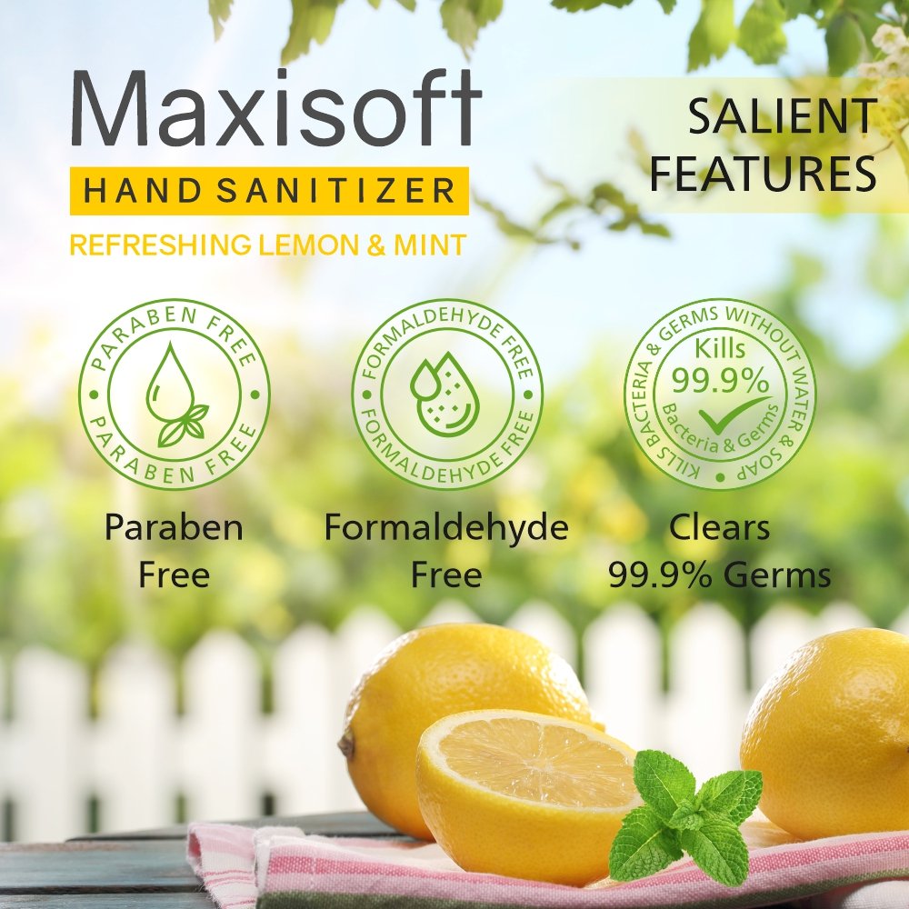 Maxisoft Hand Sanitizer (Gel) Refreshing Lemon & Mint 60 ml - Image 6