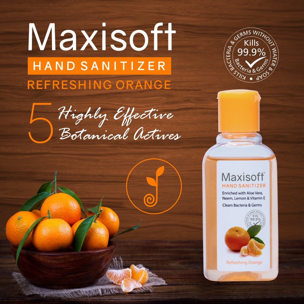 Maxisoft Hand Sanitizer (Gel) Refreshing Orange 60 ml - Image 2