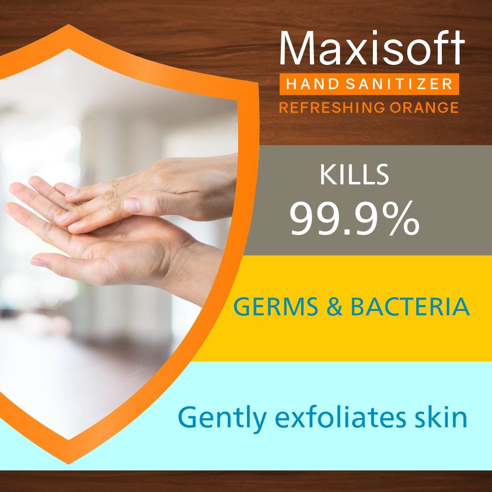 Maxisoft Hand Sanitizer (Gel) Refreshing Orange 60 ml - Image 4