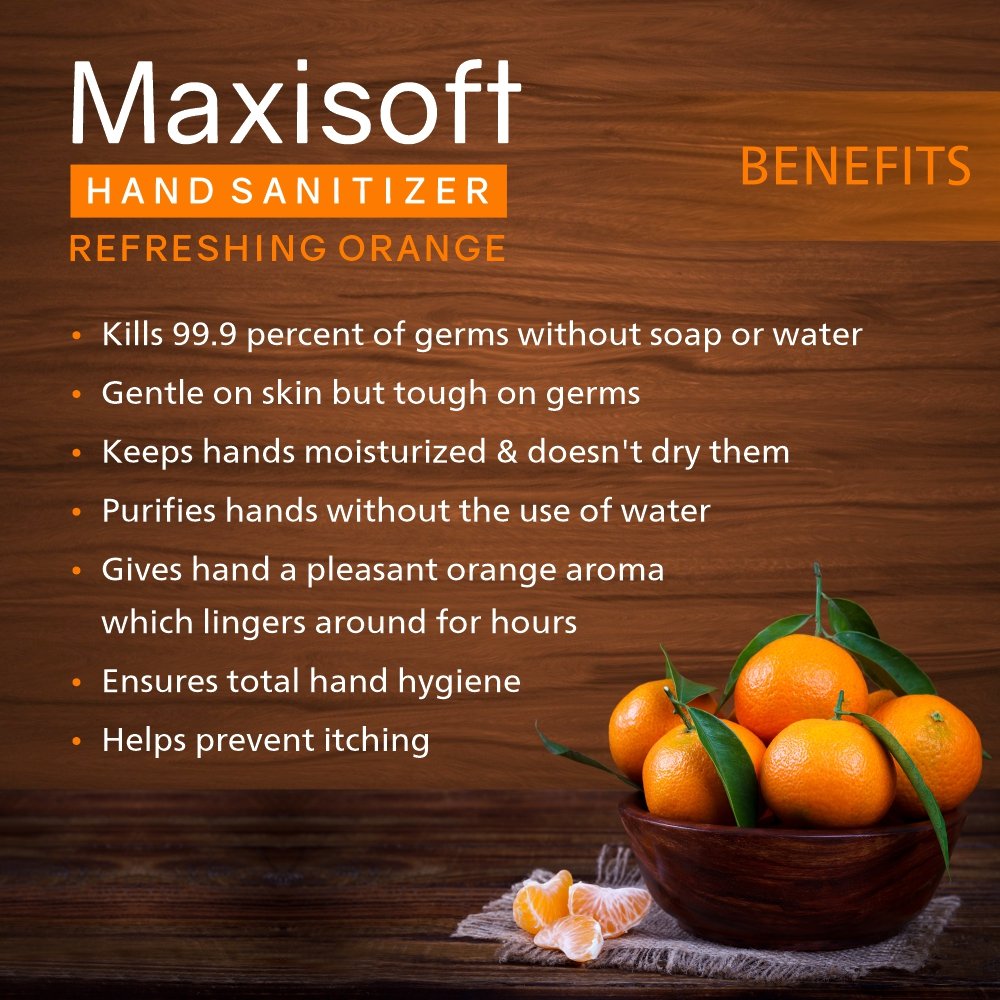 Maxisoft Hand Sanitizer (Gel) Refreshing Orange 60 ml - Image 5