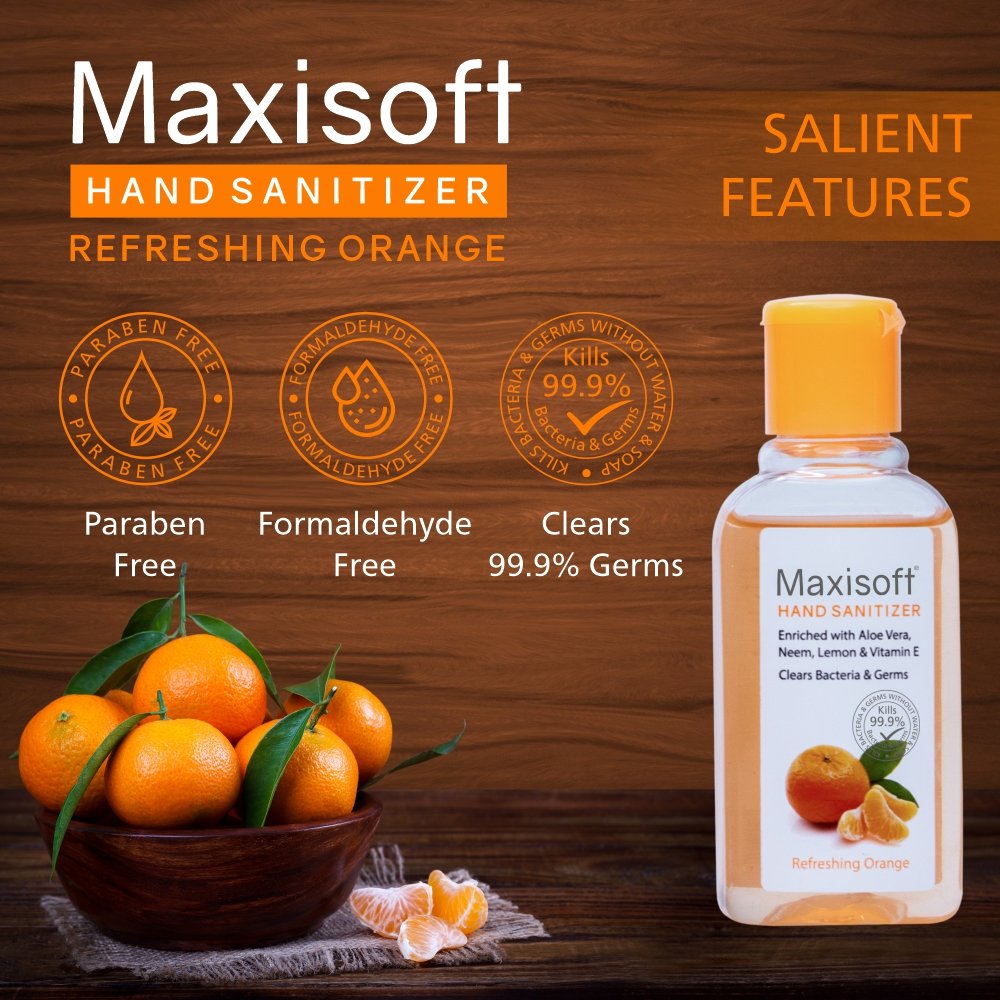 Maxisoft Hand Sanitizer (Gel) Refreshing Orange 60 ml - Image 6