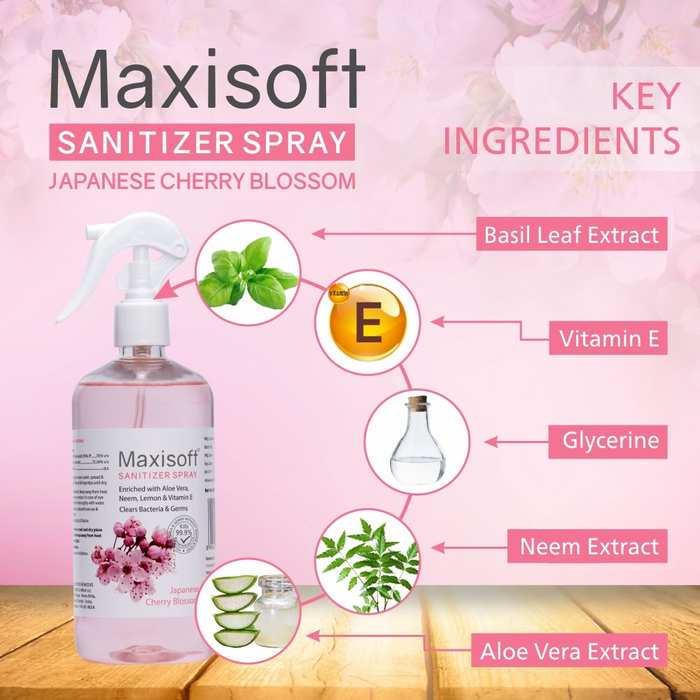 Maxisoft Hand Sanitizer (Spray) Japanese Cherry Blossom 500 ml - Image 3