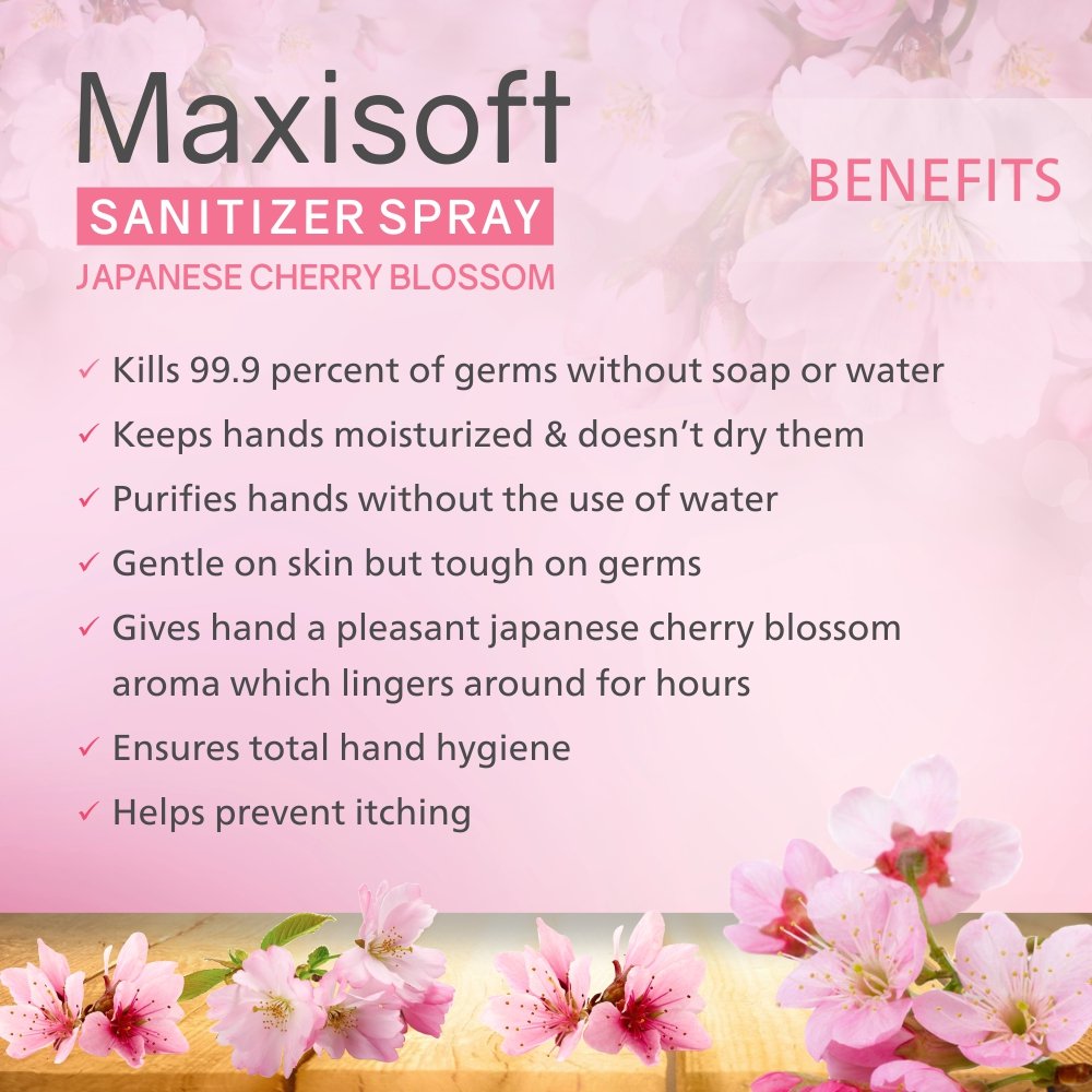 Maxisoft Hand Sanitizer (Spray) Japanese Cherry Blossom 500 ml - Image 5
