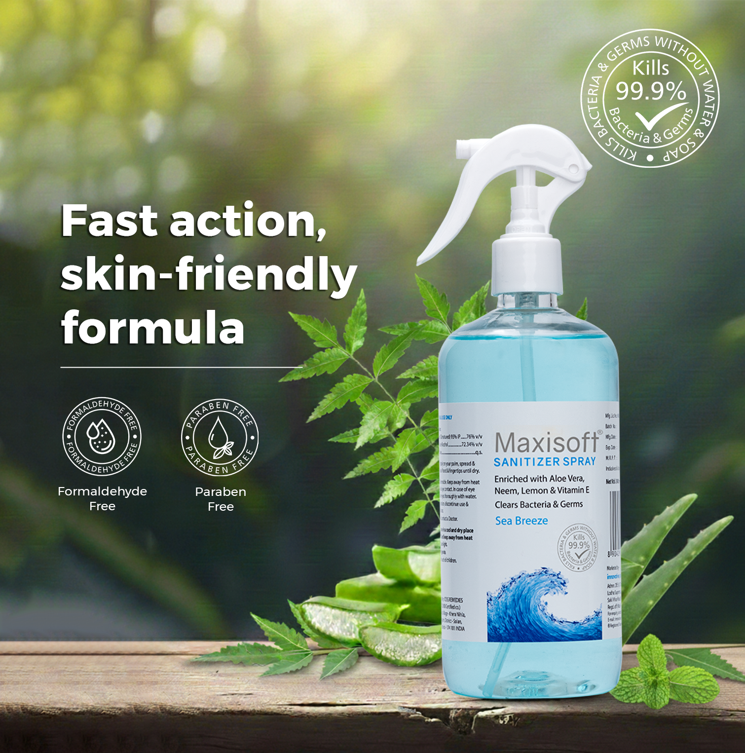 Maxisoft Hand Sanitizer (Spray) Sea Breeze 500 ml - Image 2