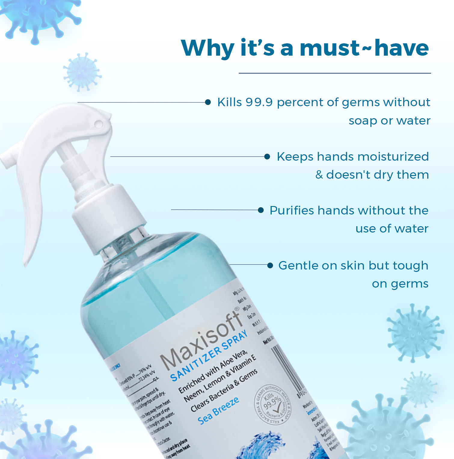 Maxisoft Hand Sanitizer (Spray) Sea Breeze 500 ml - Image 6